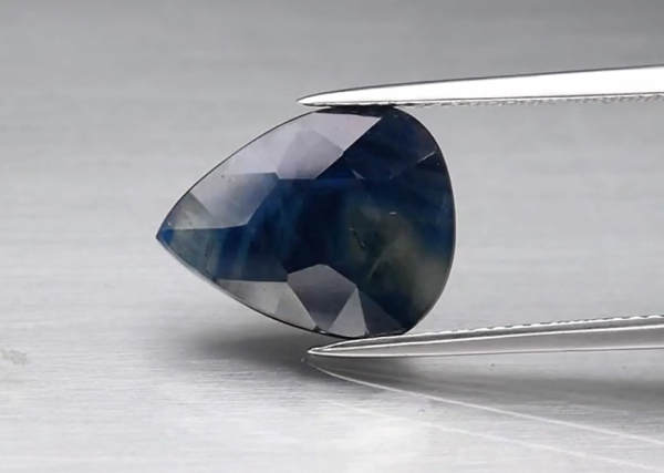 6.37ct 14.3x11.2mm Pear Deep Blue Sapphire Thailand, Heated