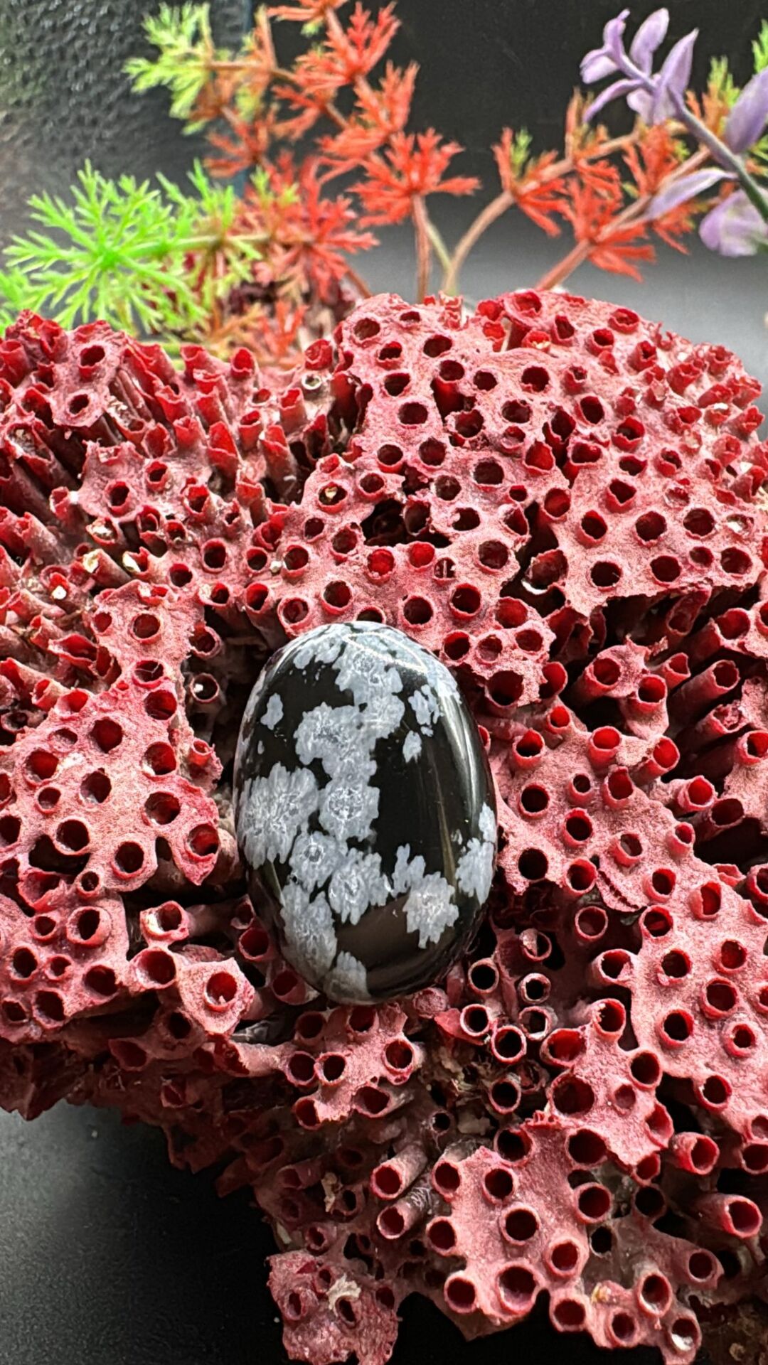 14.15 ct 23.2x16.1 mm Natural Snowflake Obsidiyen