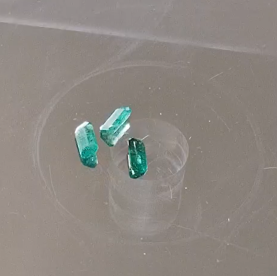 0.45ct 3pcs Lot 4.5x2.5mm Octagon Natural Emerald Zambia