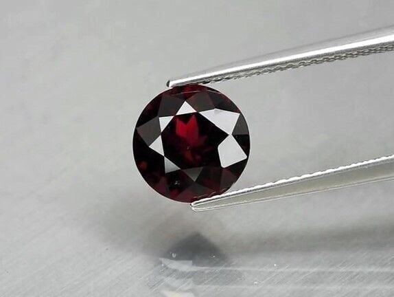 2.74ct 8.2mm Round Natural Deep Reddish Purple Rhodolite Garnet, Madagascar