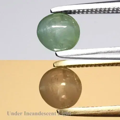 0.56ct Round Cabochon Natural Green Cat's Eye Alexandrite - Sri-Lanka Gem