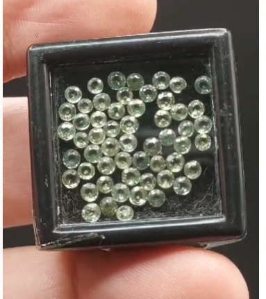 5.13ct 55pcs 2.3 to 2.7 mm Round Natural Green Sapphire Heated Africa