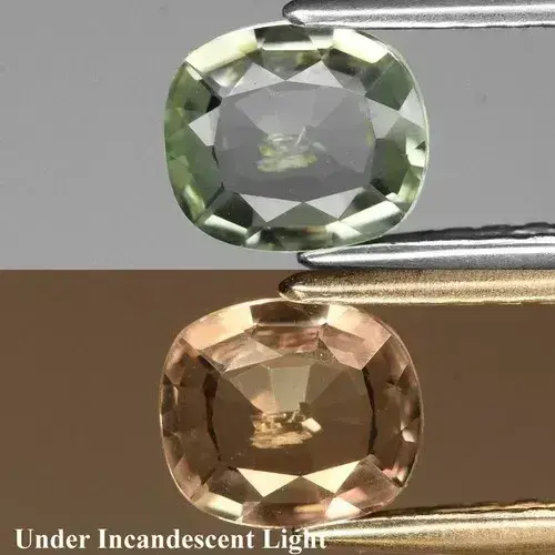 0.62ct 5.5x5mm VS Cushion Natural Color Change Diaspore - Turkey Gemstone