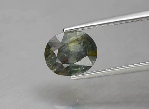 1.79ct 8.2x6.7mm Oval Green Sapphire Unheated Tanzania, Africa