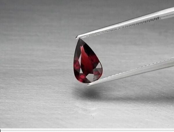 2.04ct 10.2x6.4mm VVS Pear Natural Reddish Purple Rhodolite Garnet, Madagascar