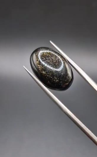 9.10ct 18.3x12.2mm  Natural  Oval Altın Yansımalı Obsidyen