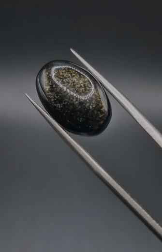 9.10ct 18.3x12.2mm  Natural  Oval Altın Yansımalı Obsidyen