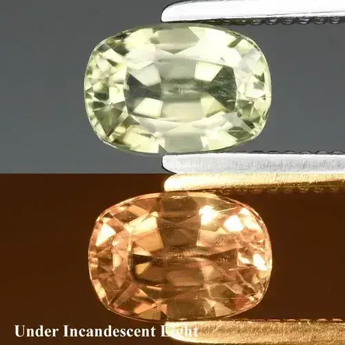 0.69ct 5.8x4mm VS Cushion Natural Color Change Diaspore - Turkey Gemstone