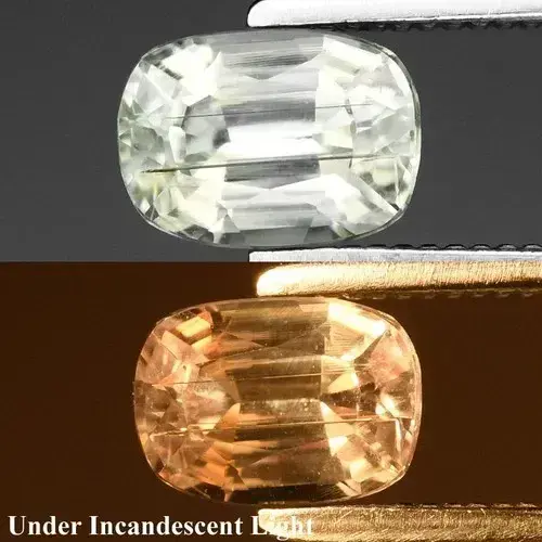 0.69ct 5.8x4.2mm Cushion Natural Color Change Diaspore - Turkey Gemstone