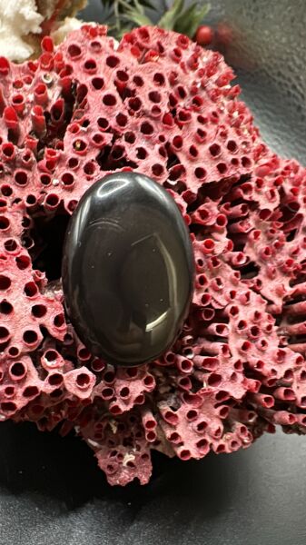 23.10 ct 28.2x19.1 mm Natural Copper Obsidiyen