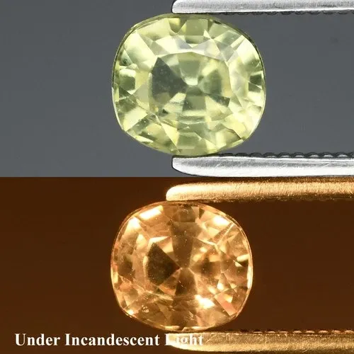 0.75ct 5.5x5mm Cushion Natural Color Change Diaspore - Turkey Gemstone
