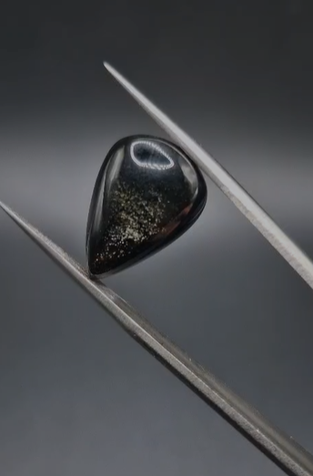 8.60ct 17.8x12.4mm  Natural  Pear Altın Yansımalı Obsidyen