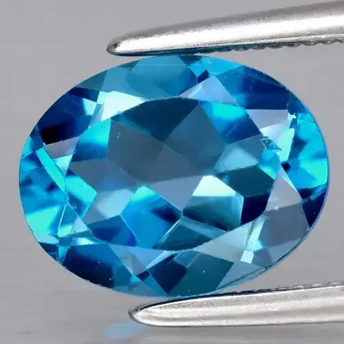 2.22ct 9x7mm VS Oval Natural London Blue Topaz Gemstone, Brazil