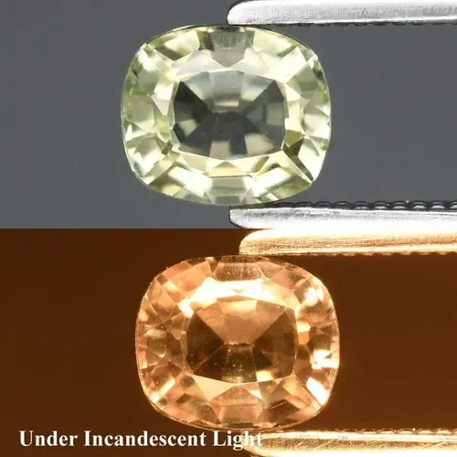 0.75ct 5.5x4.8mm VS Cushion Natural Color Change Diaspore - Turkey Gemstone