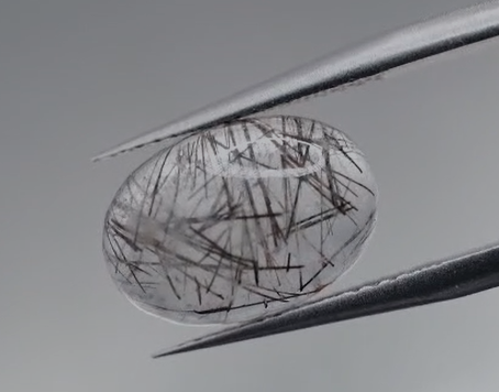 4.58ct 13.2x9.1mm Oval Natural Black Rutilated Quartz