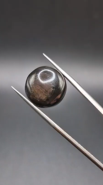 12.35ct 15.8x16mm  Natural  Round Bakır Yansımalı Obsidyen
