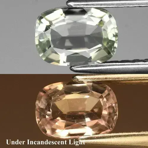 0.78ct 6.5x4.5mm VS Cushion Natural Color Change Diaspore - Turkey Gemstone