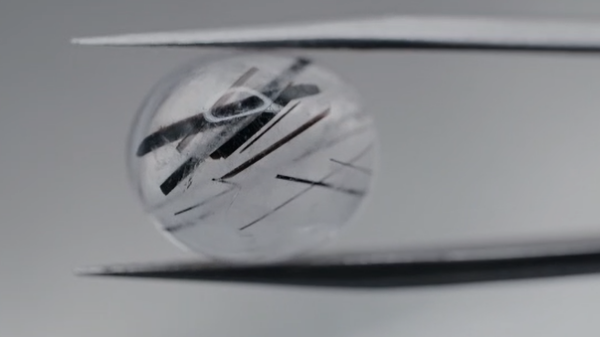 5.94ct 12.3x10.3mm Oval Natural Black Rutilated Quartz