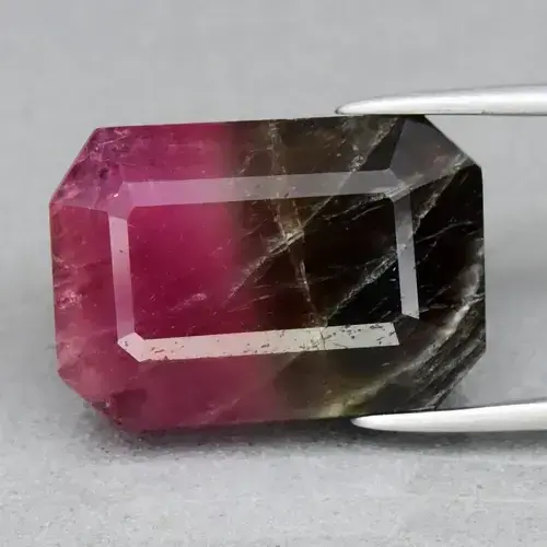 9.66ct 15.7x11mm Octagon Unheated Watermelon Tourmaline Gemstone, Africa