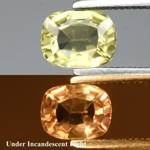 0.83ct 6x4.7mm VS Cushion Natural Color Change Diaspore - Turkey Gemstone