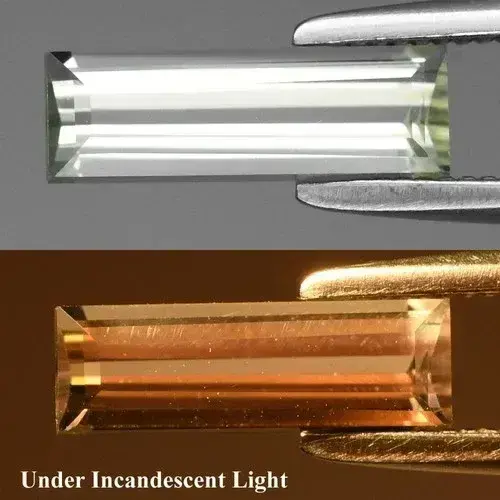 0.86ct 9.5x3mm VS Baguette Natural Color Change Diaspore - Turkey Gemstone