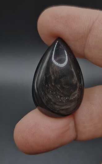29.60ct 33.3x21.7mm  Natural  Pear Bakır Yansımalı Obsidyen