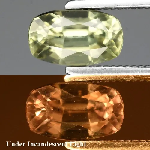 0.90ct 7x4mm VS Cushion Natural Color Change Diaspore - Turkey Gemstone