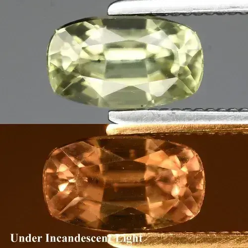 0.90ct 7x4mm VS Cushion Natural Color Change Diaspore - Turkey Gemstone