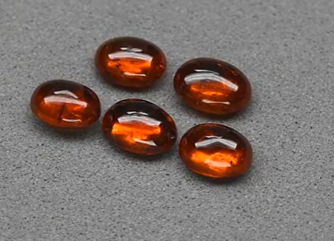 5pcs Lot 5.37ct t.w Oval Cabachon Natural Orange Spessartite Garnet Nigeria