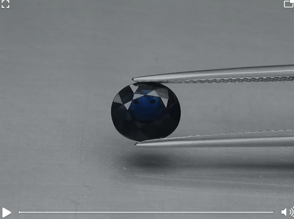 1.29ct 7.6x6.6mm Oval Deep Blue Sapphire Australia, Heated