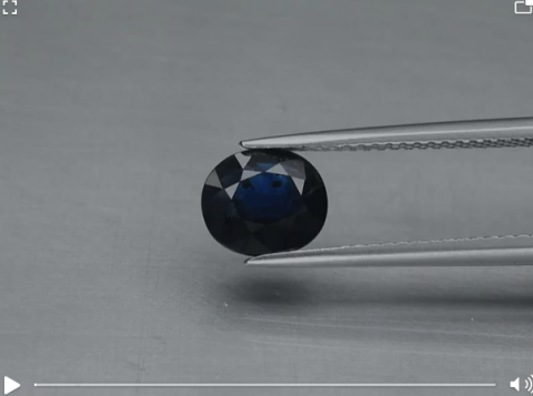 1.29ct 7.6x6.6mm Oval Deep Blue Sapphire Australia, Heated