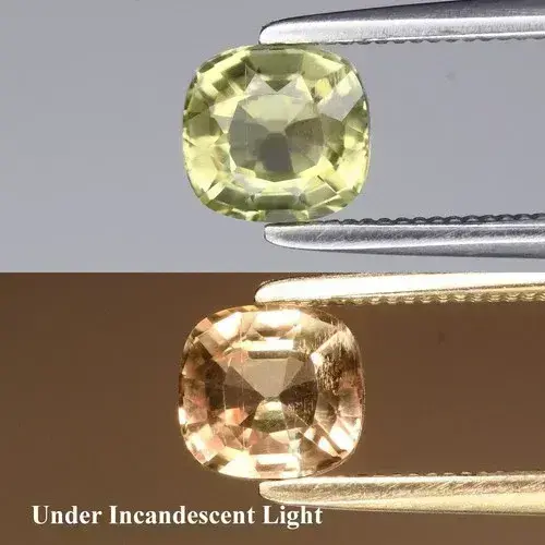 0.90ct 5.5x5mm VS Cushion Natural Color Change Diaspore - Turkey Gemstone