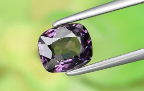 1.09ct 6.7x5.7mm Cushion Natural Purple Spinel Gemstone, Myanmar