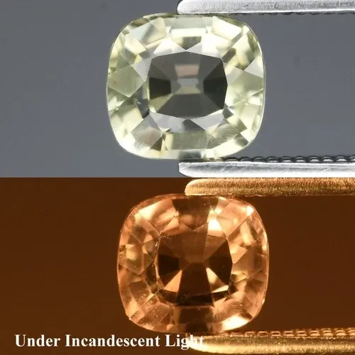 0.96ct 5.8x5.3mm VS Cushion Natural Color Change Diaspore - Turkey Gemstone