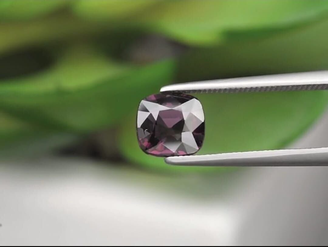 1.28ct 6.6x6.3mm VS Cushion Natural Pinkish Purple Spinel, Myanmar