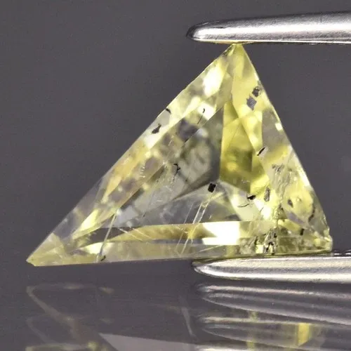 0.98ct 9.8x7.7mm Trillion Natural Yellow Scapolite - Tanzania Gemstone