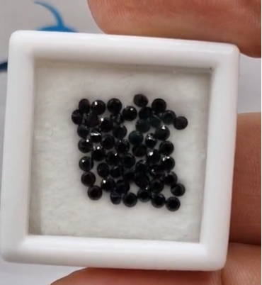 1.97ct 2mm Round 50pcs Lot  Natural Black Spinel