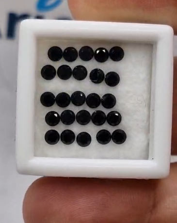 2.47ct 3mm Round 25pcs Lot Natural Black Spinel