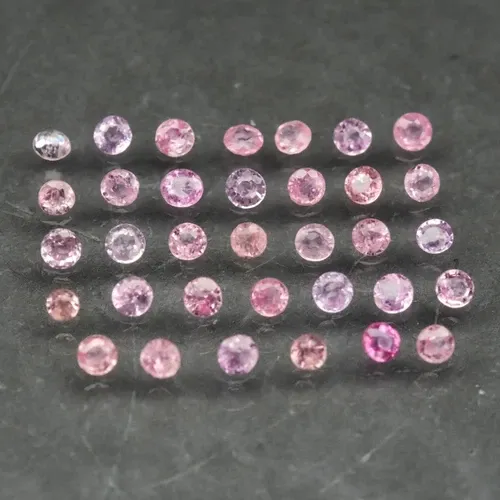 1.00ct 34pcs Lot Round Pink Padparadscha Sapphire - Heated, Madagascar Gems