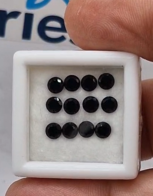 3.02ct 4mm Round 12pcs Lot Natural Black Spinel