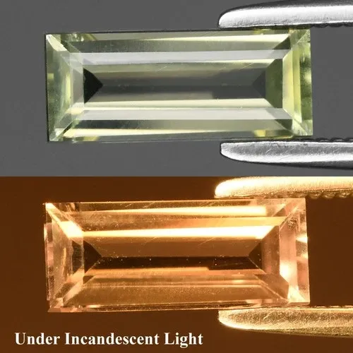 1.03ct 9x3.7mm VS Baguette Natural Color Change Diaspore - Turkey Gemstone