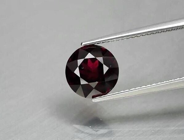 2.82ct 8.3mm Round Natural Deep Reddish Purple Rhodolite Garnet, Madagascar