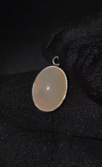 2.21 gr Natural Ethiopia Opal 925 Ayar Gümüş Kolye Ucu