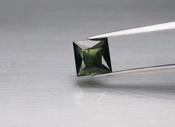 1.72ct 6.4mm Square Green Sapphire Australia, Heated