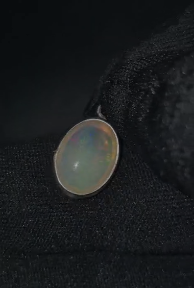 1.55 gr Natural Ethiopia Opal 925 Ayar Gümüş Kolye Ucu
