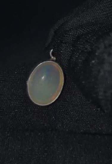 1.55 gr Natural Ethiopia Opal 925 Ayar Gümüş Kolye Ucu