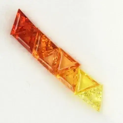 1.20ct 8pcs Lot VS-VVS Trillion Yellow & Orange Sapphire - Songea Gems