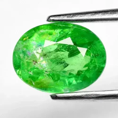 1.20ct 7.5x5.5mm Oval Natural Green Tsavorite Garnet - Africa Gemstone
