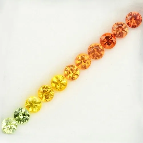 1.25ct 11pcs Lot VS-VVS Round Brilliant Multi Color Sapphire - Songea Gems