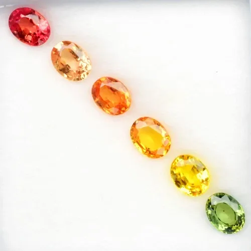 1.26ct 6pcs Lot VS-IF Oval Multi Color Sapphire - Songea Gems